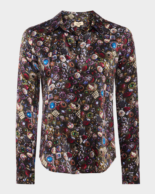 Tyler Multi Vintage Jewel Silk Blouse